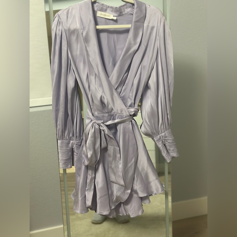 Zimmermann wrap dress. Size 4-6 US 100% silk. Color lilac.